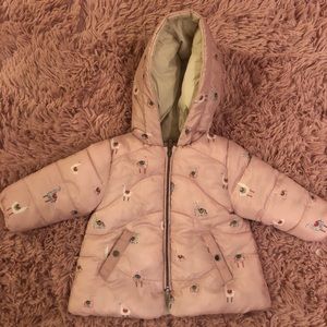 Zara llama reversible toddler coat